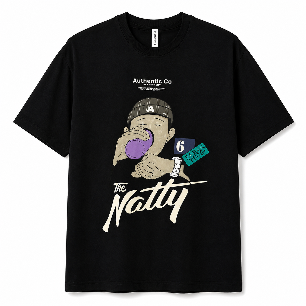 Men’s Graphic Oversized T-Shirt – Black