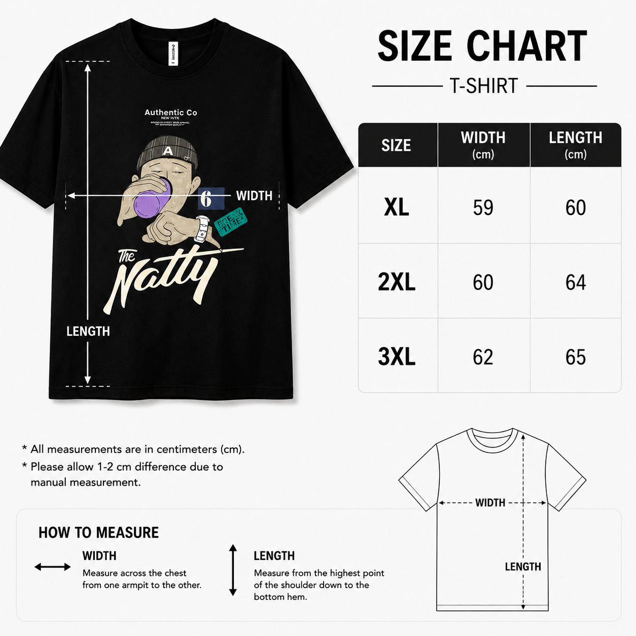 Men’s Graphic Oversized T-Shirt – Black