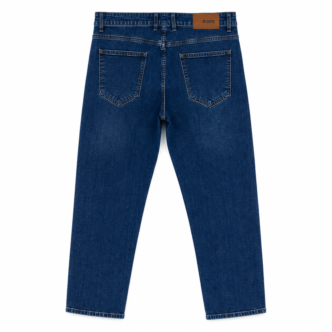 Men’s Dark Blue Washed Straight Fit Jeans
