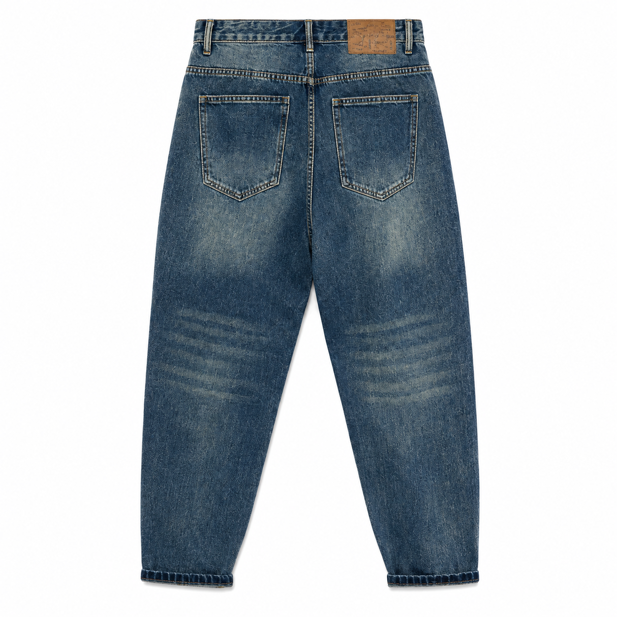 Men’s Vintage Washed Panel Denim Jeans