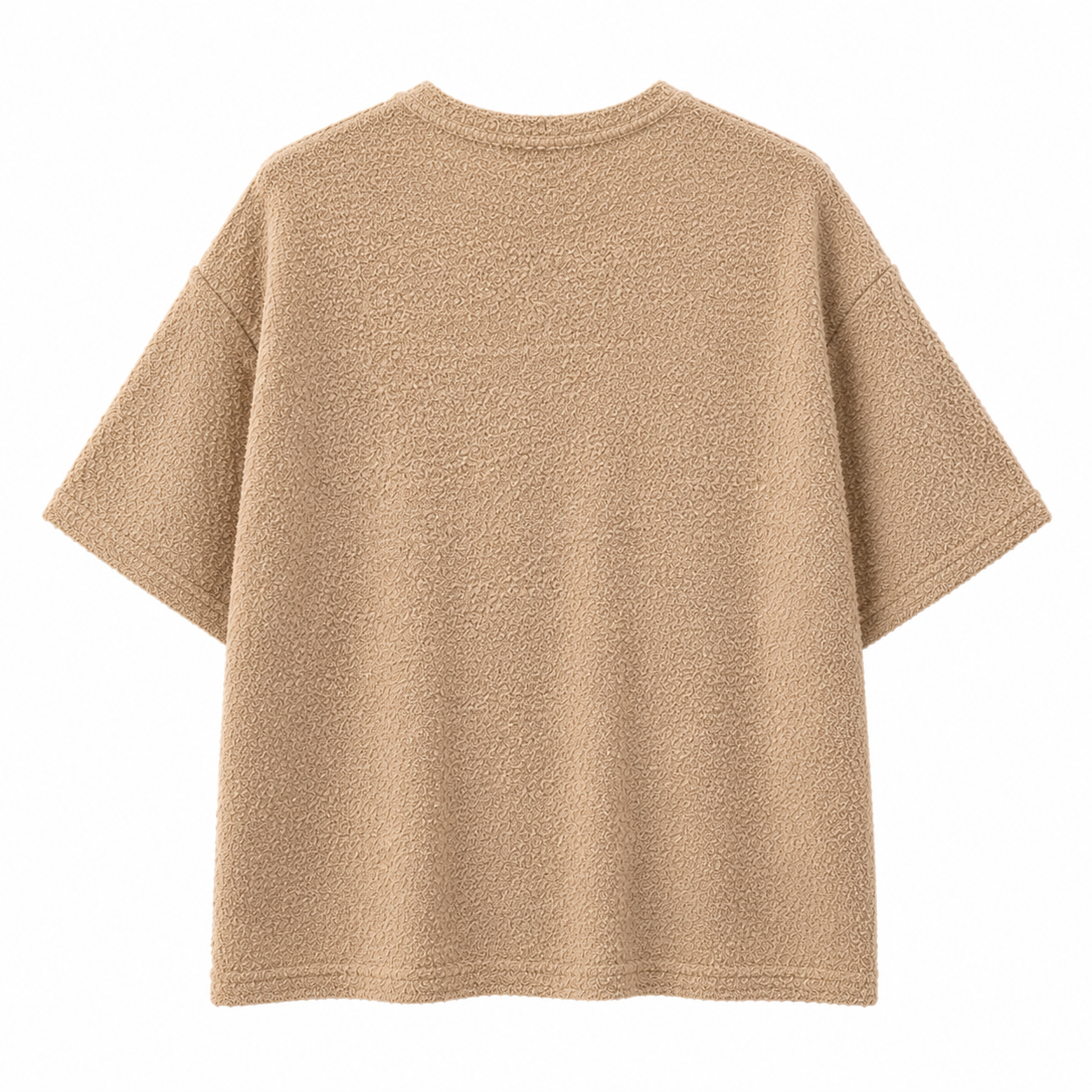 Men’s Textured Oversized T-Shirt – Beige