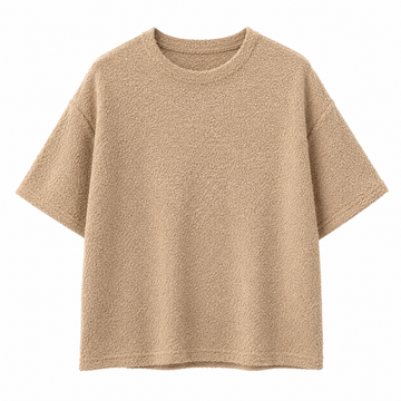 Men’s Textured Oversized T-Shirt – Beige