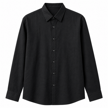 Men’s Long Sleeve Button-Up Shirt – Black