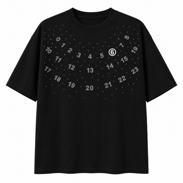 Men’s Rhinestone Number Oversized T-Shirt – Black