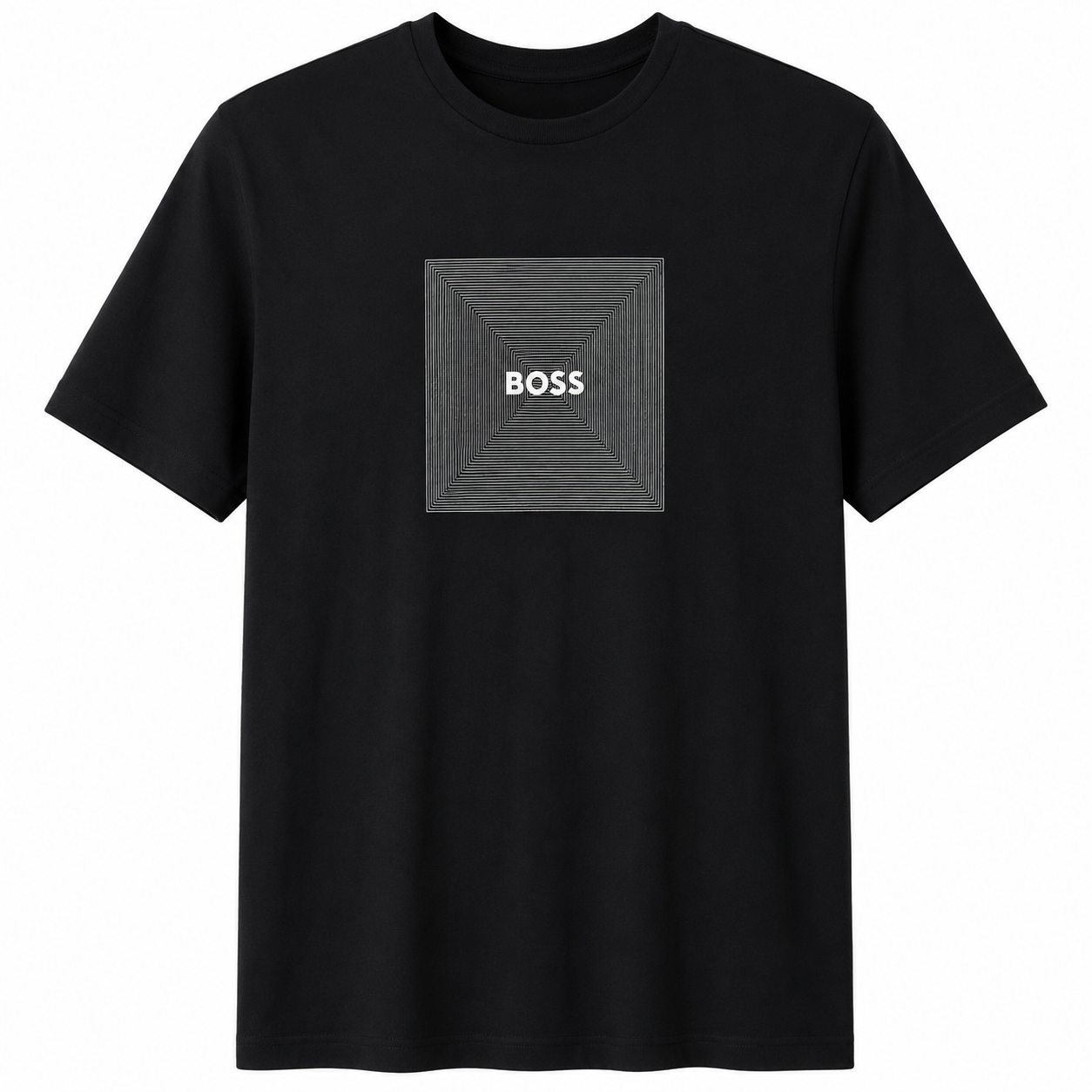 Men’s BOSS Geometric Graphic T-Shirt – Black