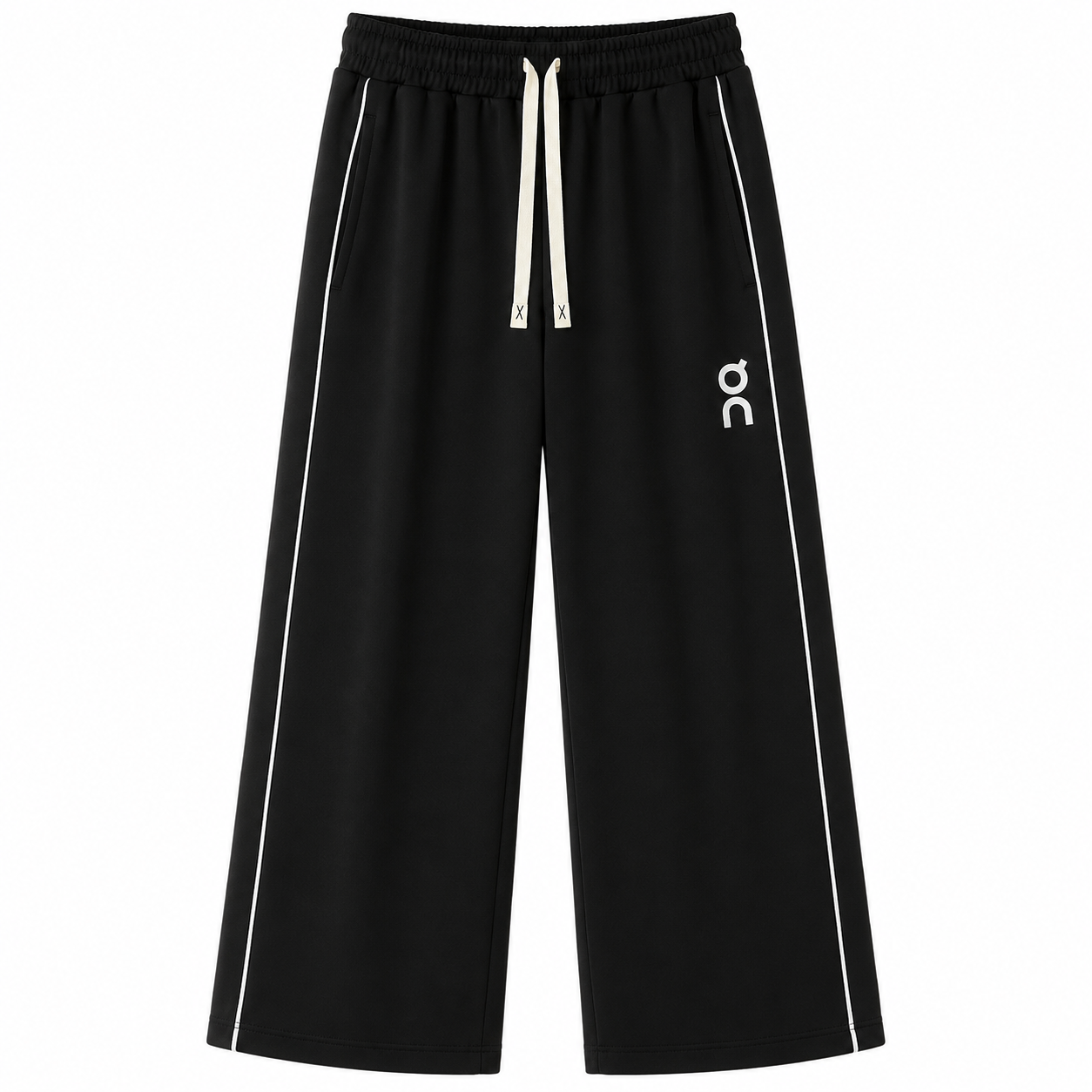 Men’s Wide Leg Track Pants – Black