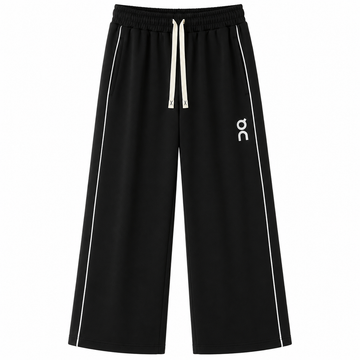 Men’s Wide Leg Track Pants – Black