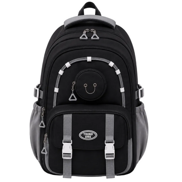 Trend One School Backpack – Black & Gray