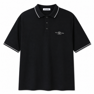Men’s Contrast Trim Polo Shirt – Black