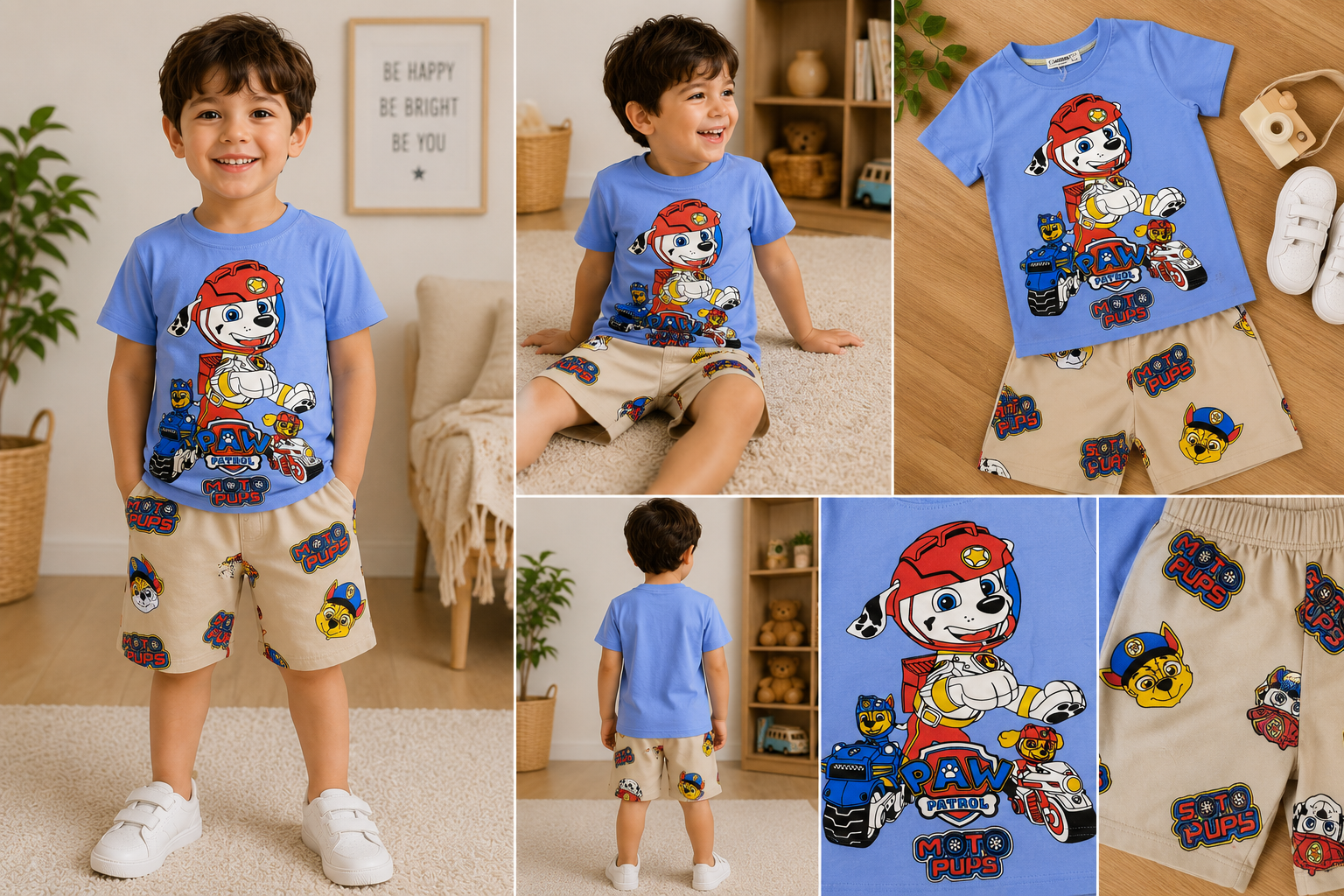 Kids Boys Paw Patrol Summer T-Shirt & Shorts Set – Sky Blue
