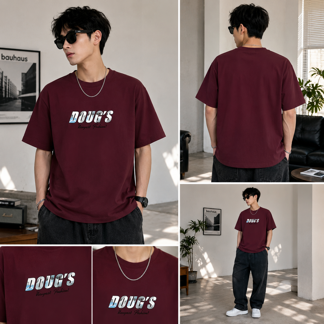 Men’s DOUG’S Graphic T-Shirt – Burgundy