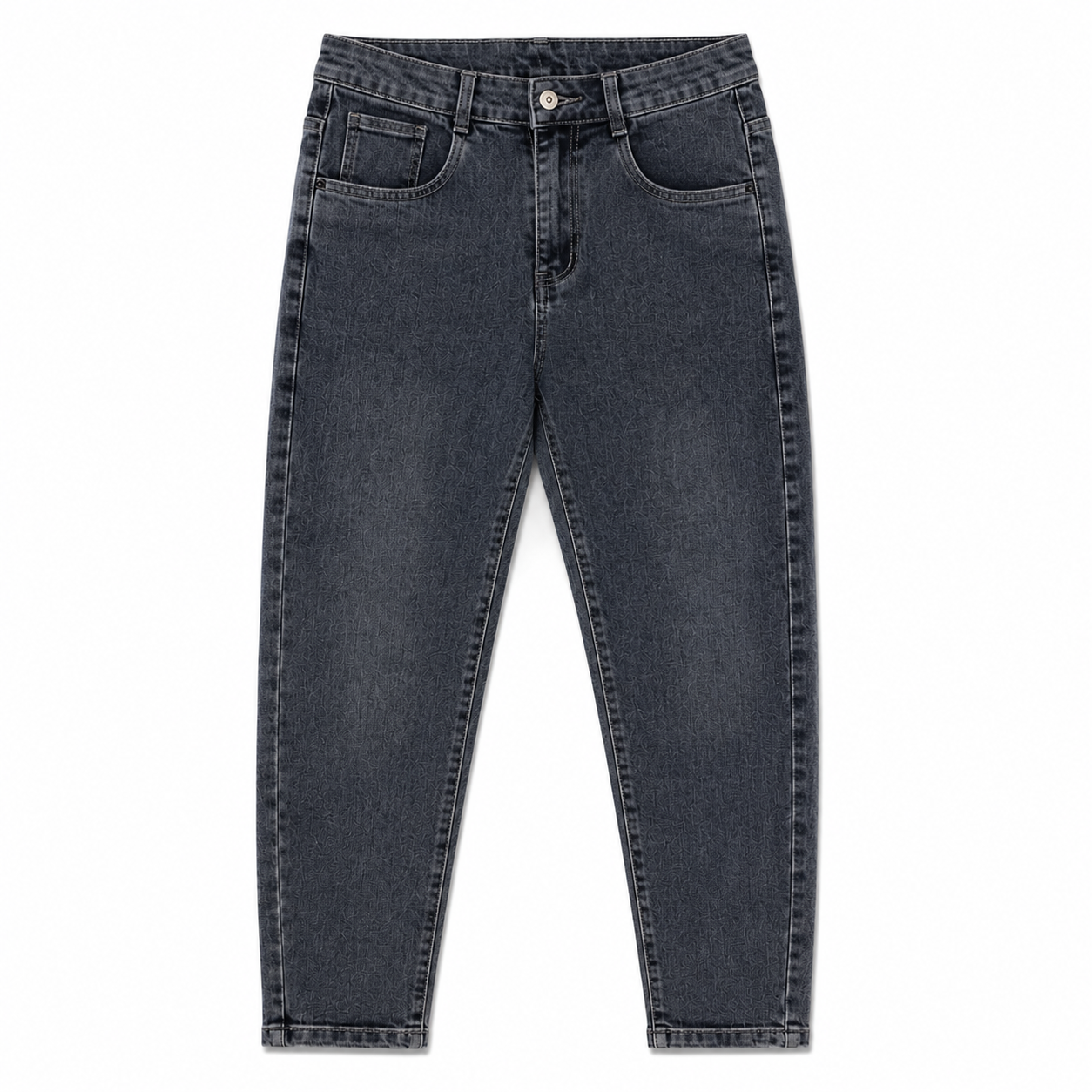 Men’s Dark Gray Washed Straight Fit Jeans