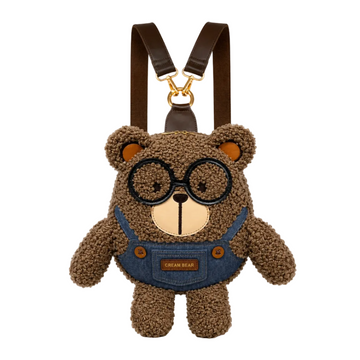 Cute Teddy Bear Plush Backpack – Brown Women's Mini Backpack