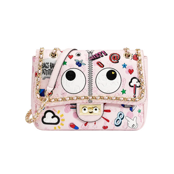 Pink Cartoon Eyes Chain Shoulder Bag – Women's Crossbody Handbag