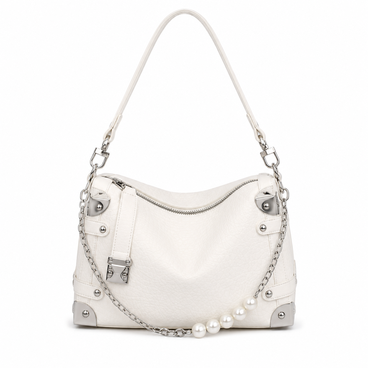 Luna Pearl Shoulder Bag – White Women’s Handbag