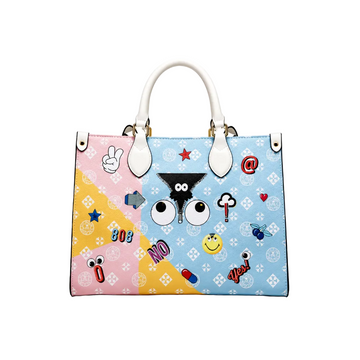 Eye Theme Pastel Duo Tote – Women's Handbag with Matching Inner Pouch
