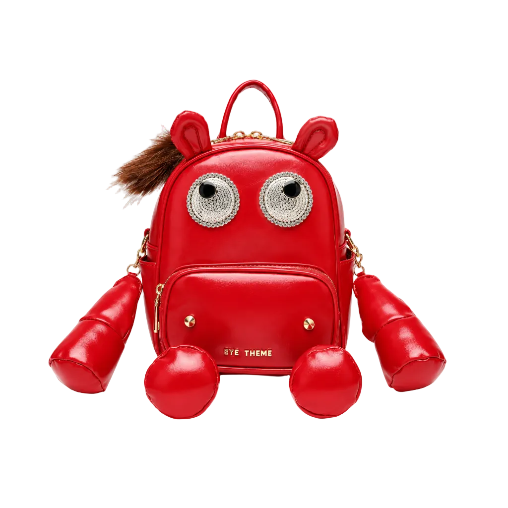 Eye Theme Crystal Eyes Character Backpack – Red Women's Fashion Backpack