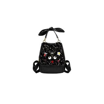 Eye Theme Sequin Sparkle Backpack – Black Women's Fashion Backpack