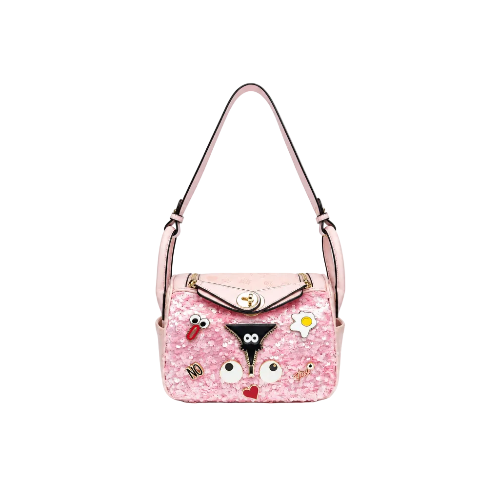 Eye Theme Pink Sequin Crossbody Bag – Women's Fashion Shoulder Bag
