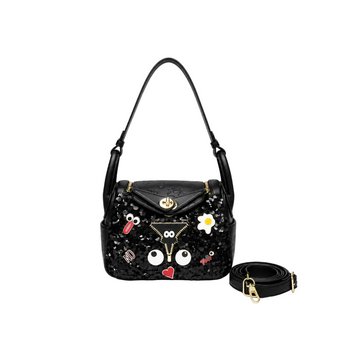 Eye Theme Black Sequin Crossbody Bag – Women's Fashion Shoulder Bag