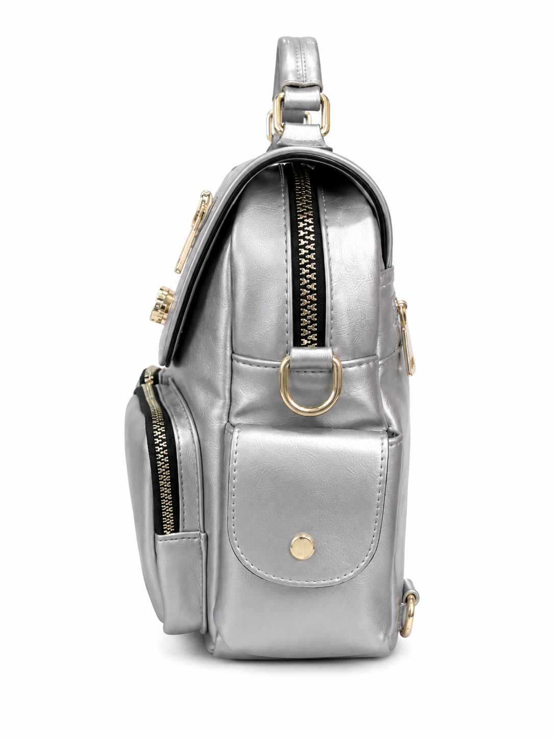 Eye Theme Bunny Utility Backpack – Silver Women's Multi Pocket Backpack