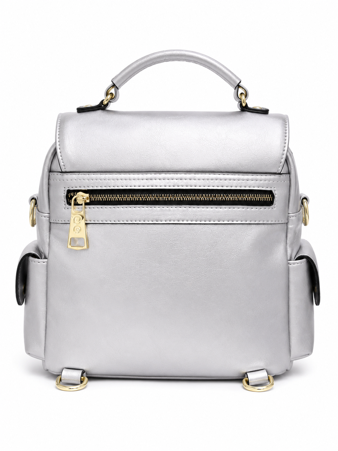 Eye Theme Bunny Utility Backpack – Silver Women's Multi Pocket Backpack