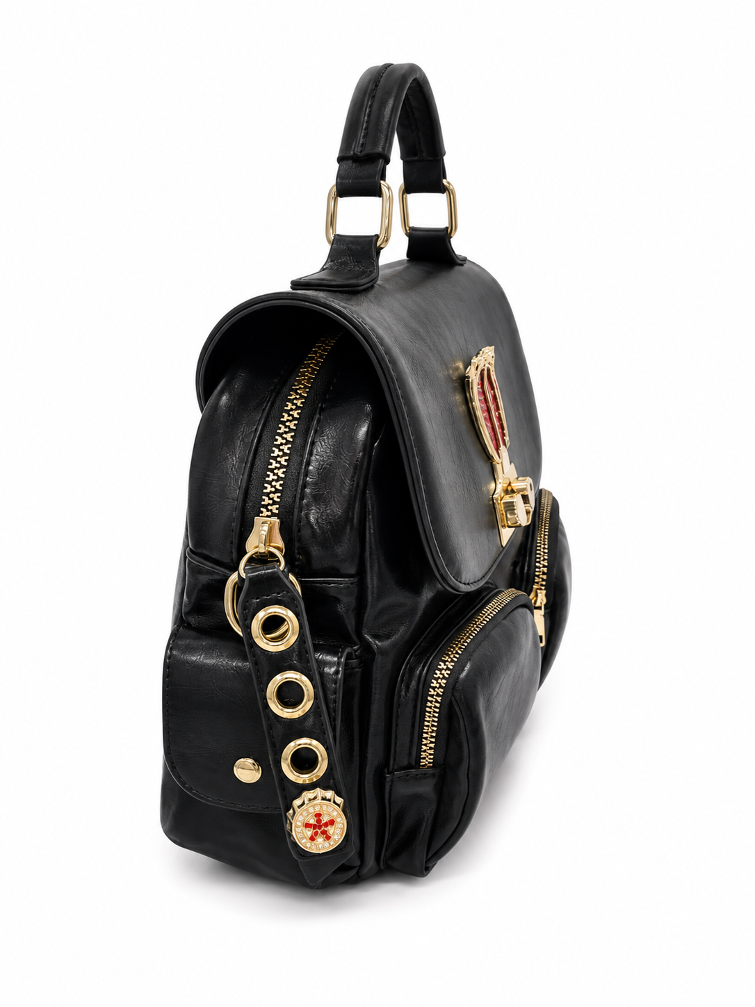 Eye Theme Bunny Utility Backpack – Black Women's Multi Pocket Backpack