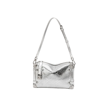 Luxe Metallic Trunk Shoulder Bag – Silver Women's Box Bag