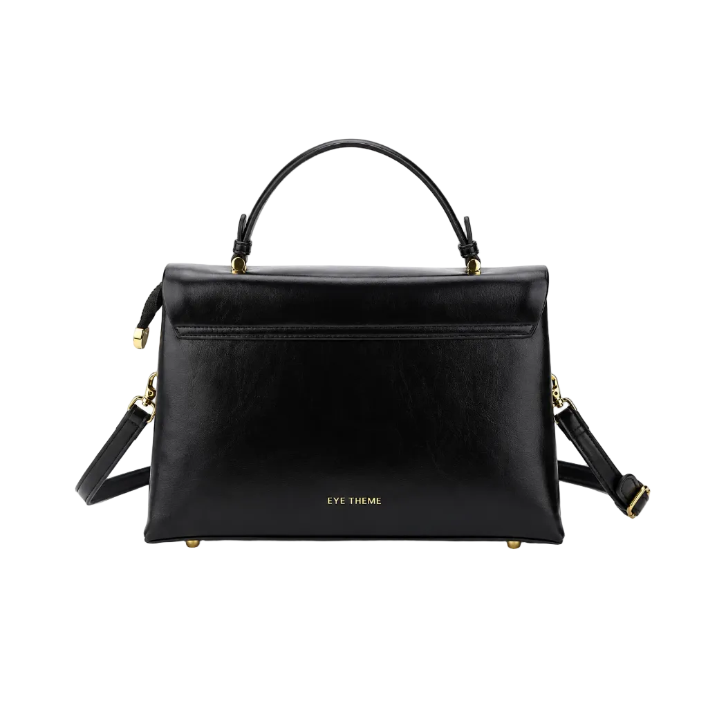 Classic Elegance Top Handle Bag – Black Women's Satchel & Crossbody Bag