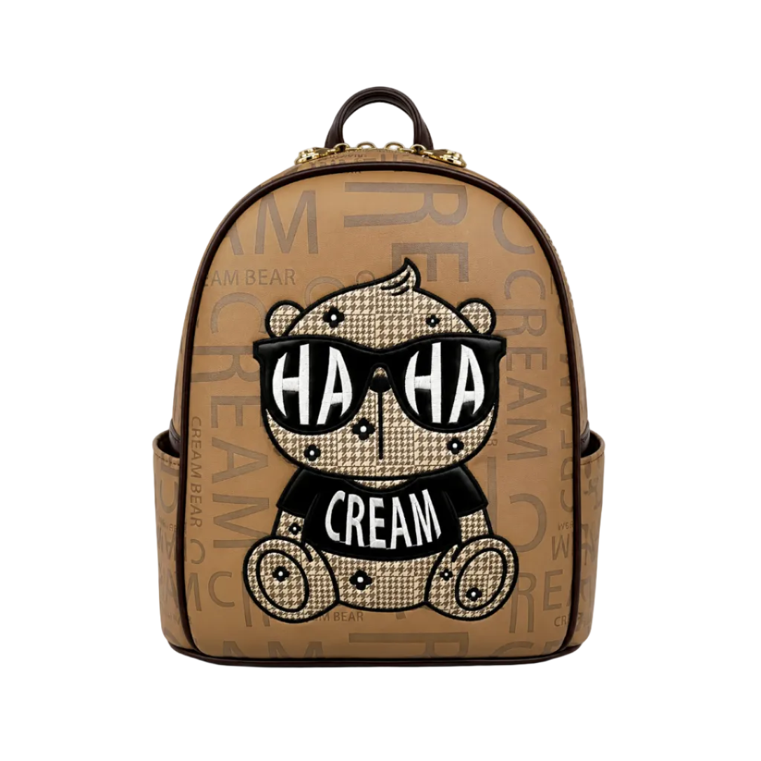 Cream Bear Sunglasses Backpack – Tan Women’s Fashion Backpack