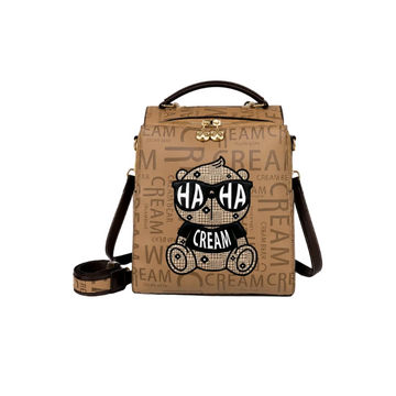 Cream Bear Square Backpack – Tan Women’s Fashion Backpack