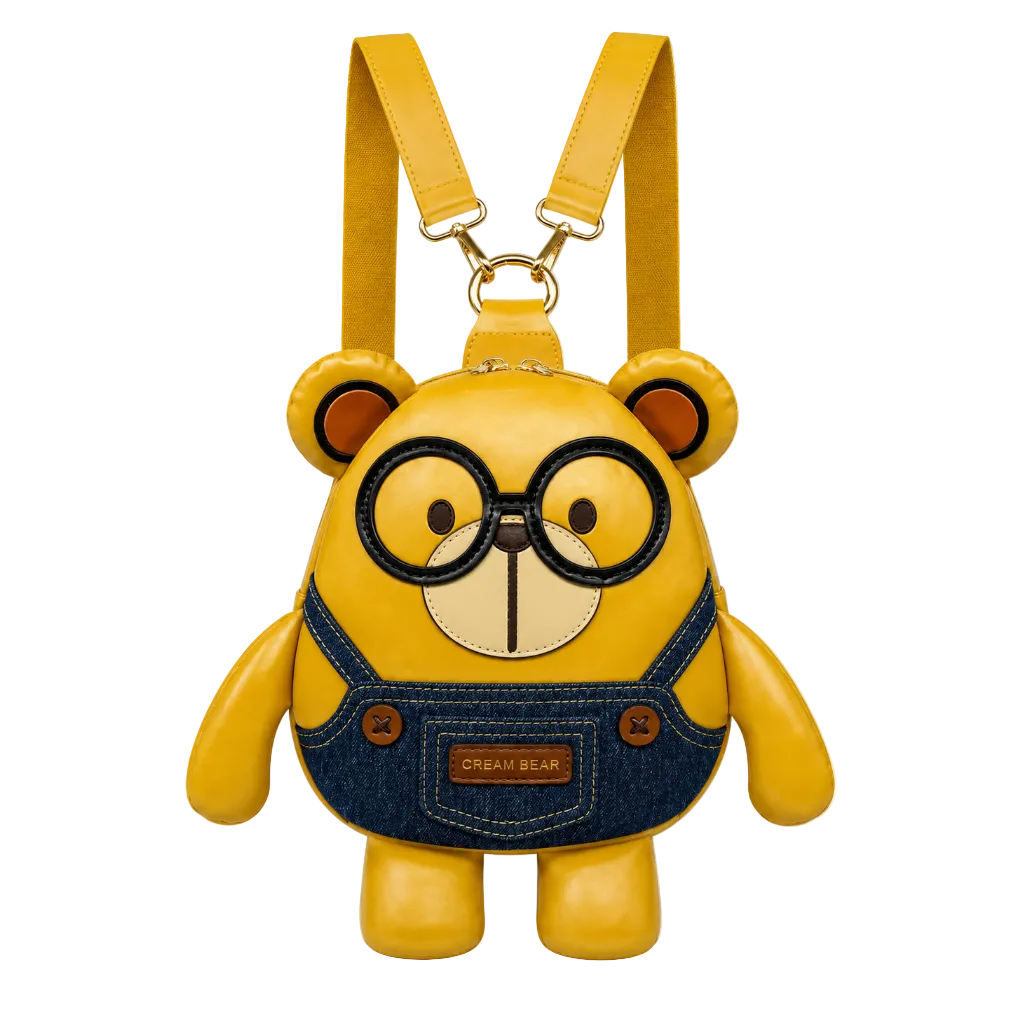 Cream Bear Bear Backpack – Yellow Women's Backpack