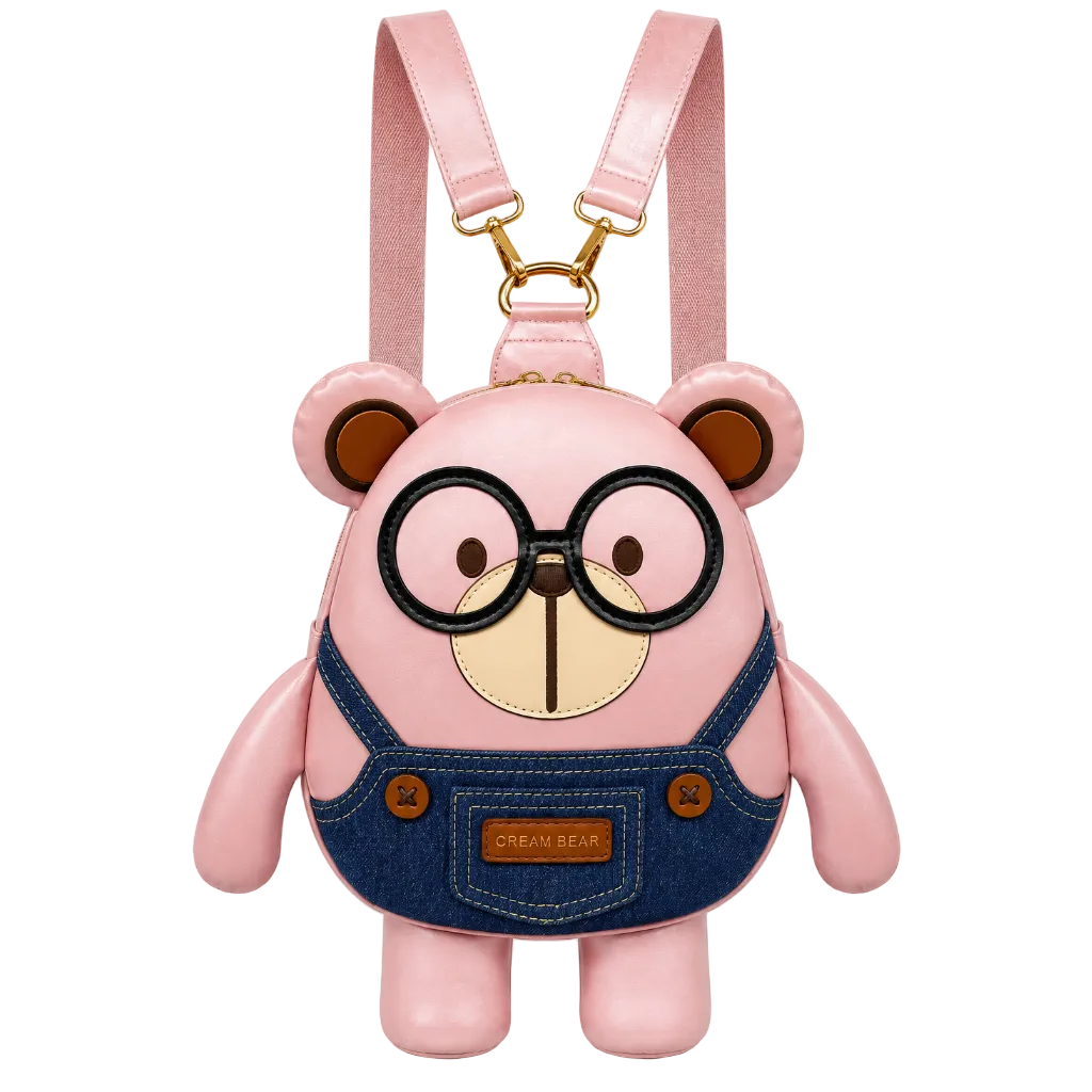 Cream Bear Bear Backpack – Pink Women's Backpack