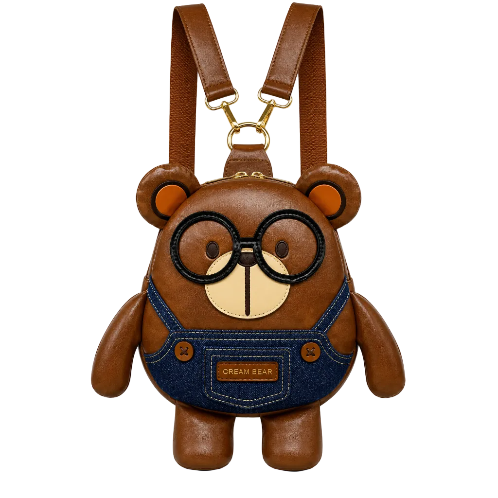 Cream Bear Bear Backpack – Brown Women's Backpack