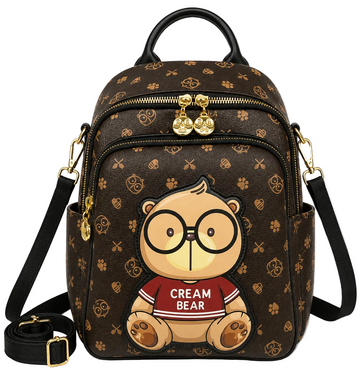 Cream Bear Signature Backpack – Brown Women's Mini Backpack