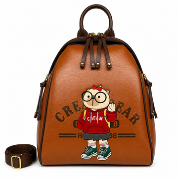 Cream Bear Vintage Backpack – Brown Women's Leather Backpack