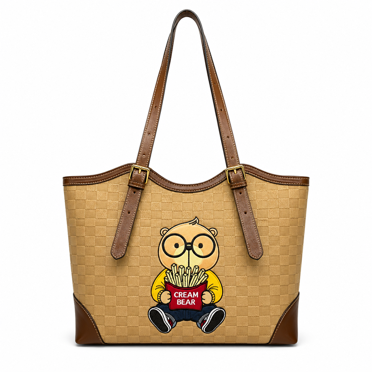 Cream Bear Classic Tote – Beige Women's Shoulder Bag