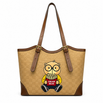 Cream Bear Classic Tote – Beige Women's Shoulder Bag