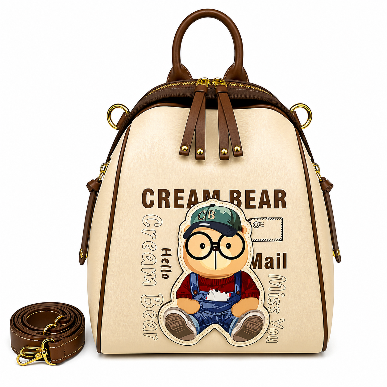 Cream Bear Classic Backpack – Beige Women's Backpack