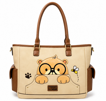 Cream Bear Classic Tote – Beige Women's Shoulder Bag