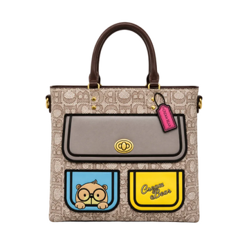 Cream Bear Utility Tote – Beige Women's Top Handle Handbag