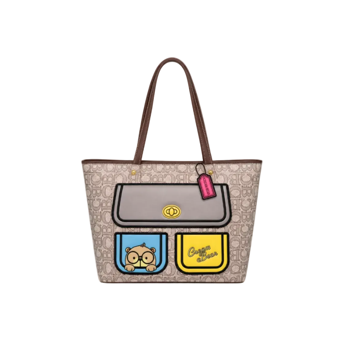 Cream Bear Utility Tote – Beige Women's Shoulder Bag