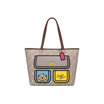 Cream Bear Utility Tote – Beige Women's Shoulder Bag