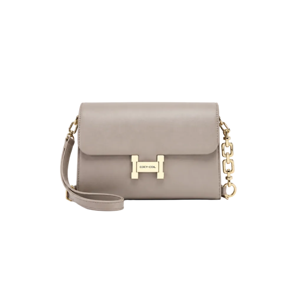 Women’s Elegant Crossbody Shoulder Bag – Taupe Gray