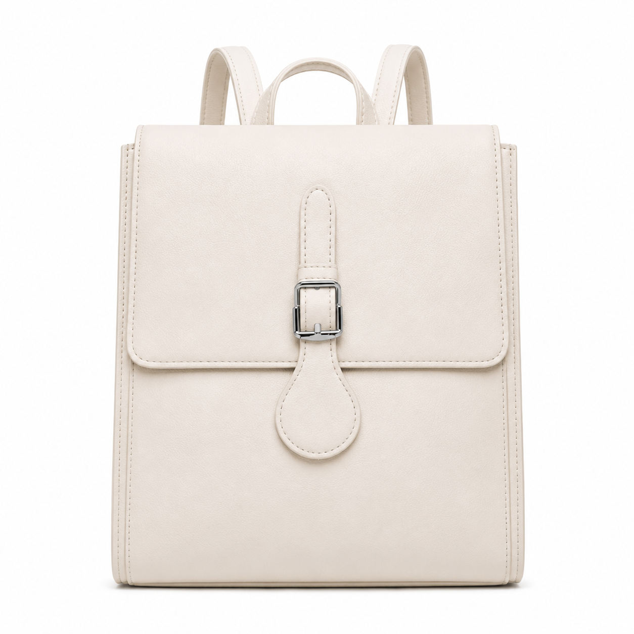 Women's Elegant Ivory Minimalist Backpack & Shoulder Bag
