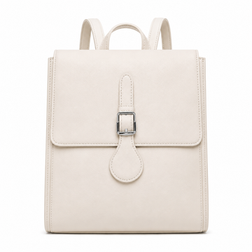 Women's Elegant Ivory Minimalist Backpack & Shoulder Bag