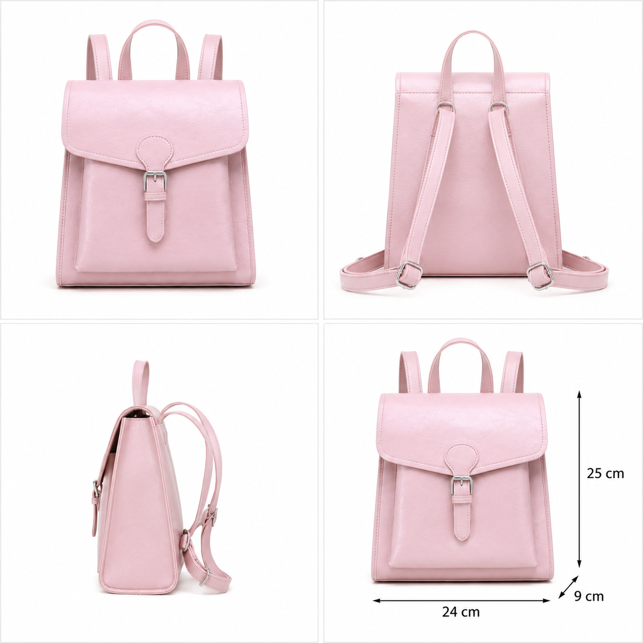 Women's Elegant Pink Minimalist Backpack