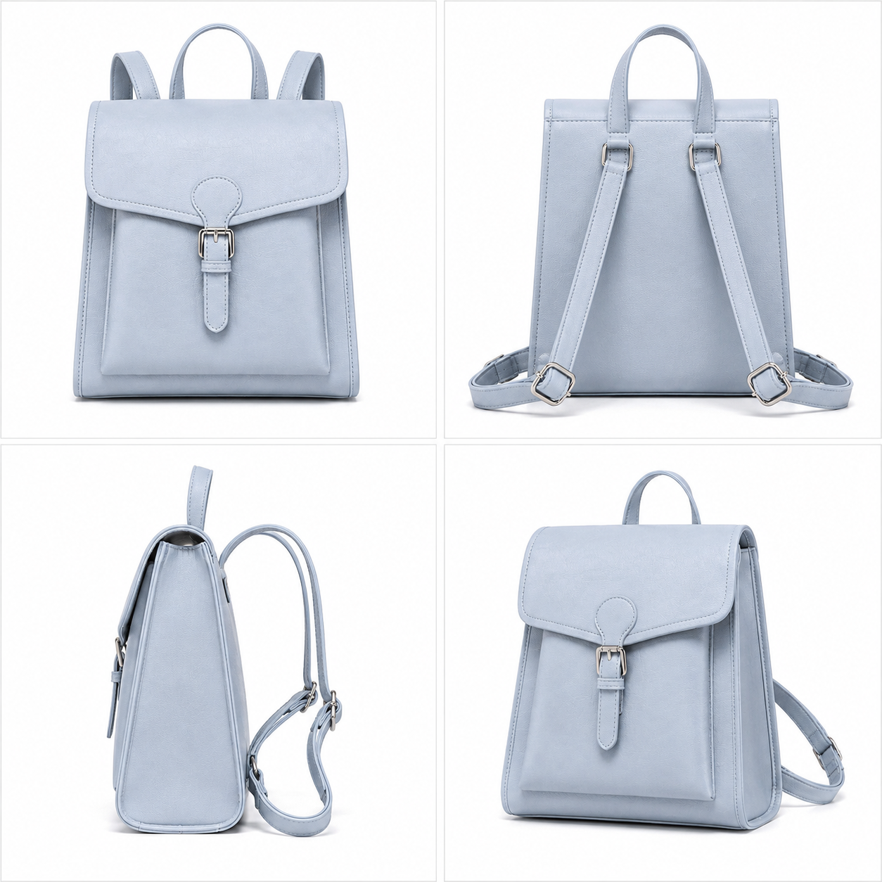 Women's Elegant Light Blue Minimalist Backpack