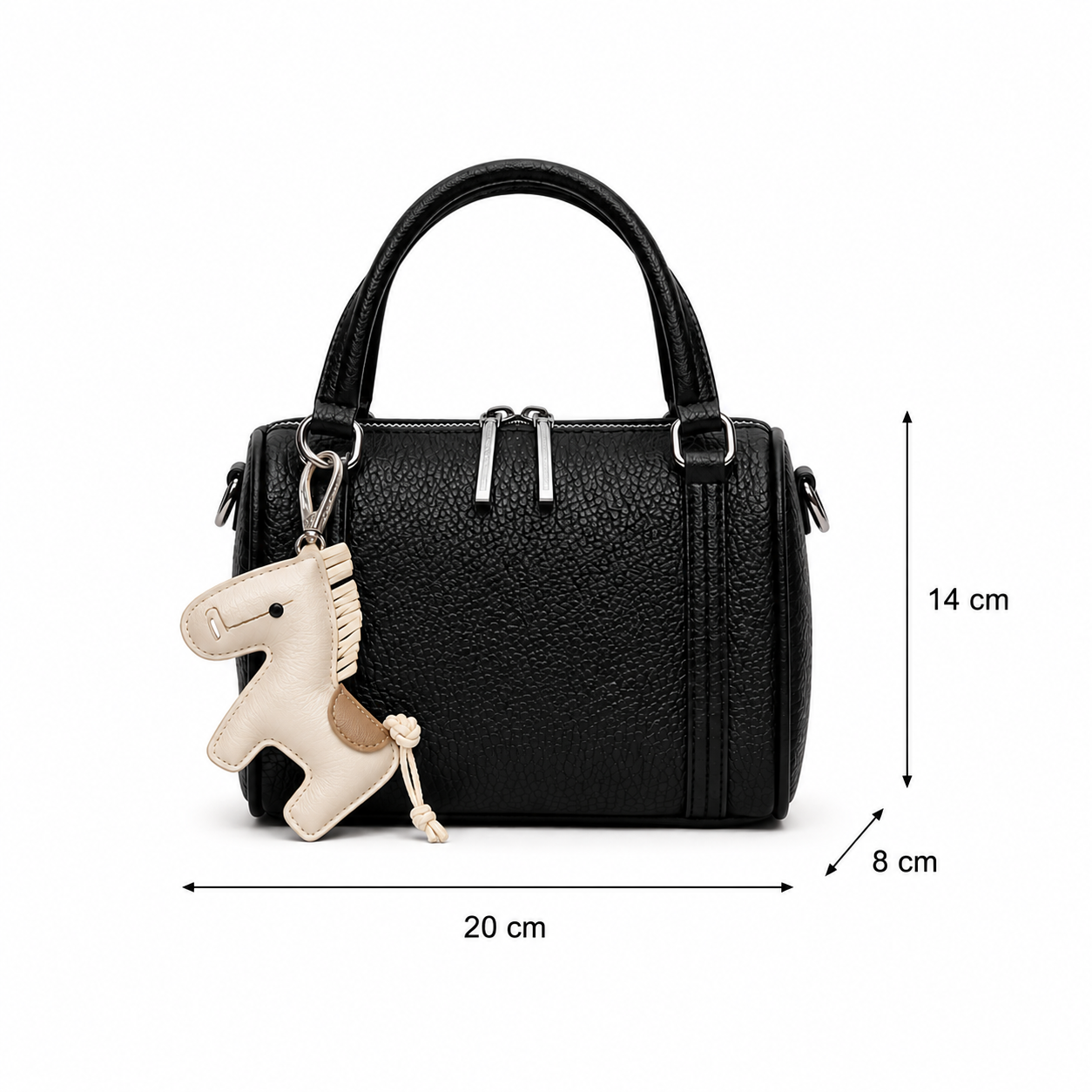 Women's Elegant Black Boston Handbag