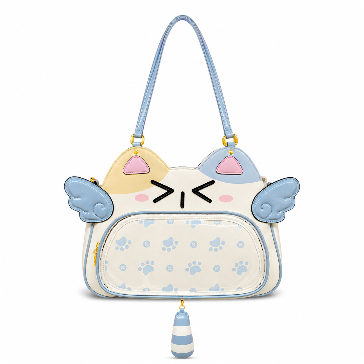 Women's Kawaii Pastel Blue Cat Shoulder Bag